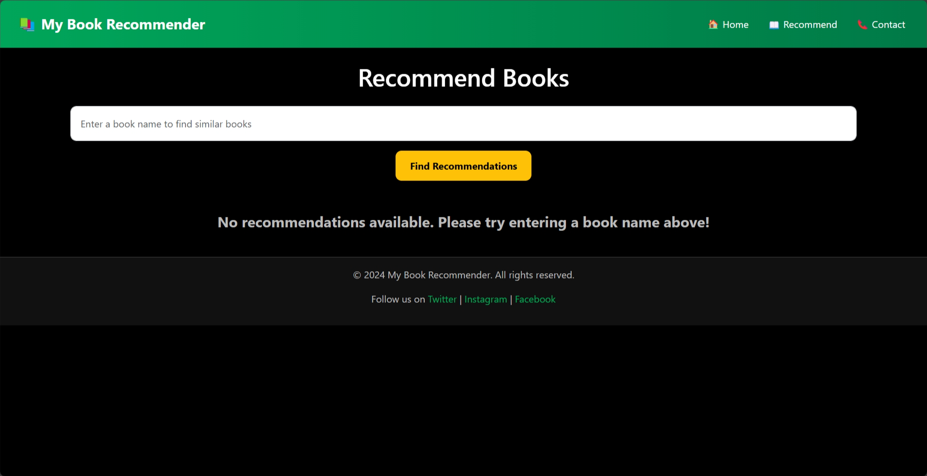 Book Recommendation System Screenshot 2